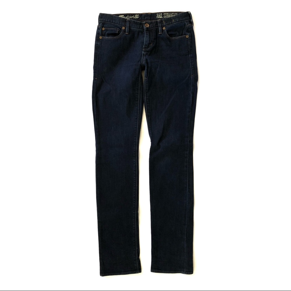 Madewell 25 x 34 Rail Straight Leg Dark Wash Jeans